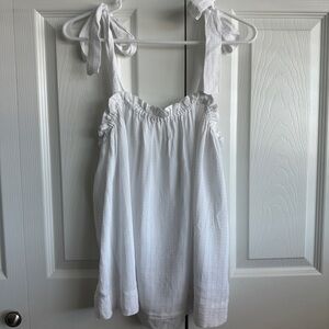 H&M White Tank Top with Tie Straps